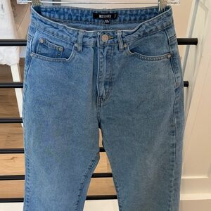 Missguided Medium Wash Blue Boot Cut Jeans